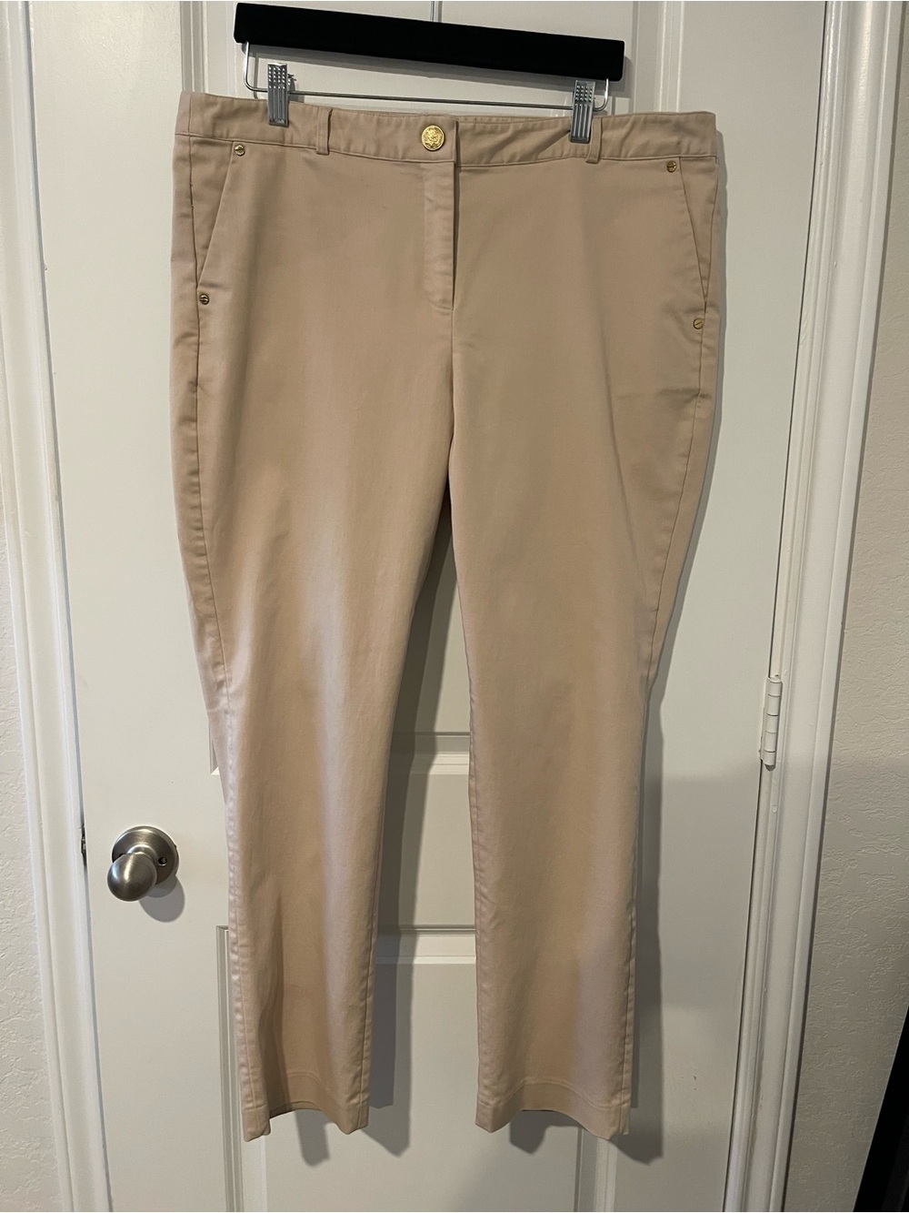 Michael Kors Beige Straight-Leg Trousers